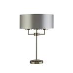 Knightsbridge Three Arm Satin Silver Table Lamp 4787SS