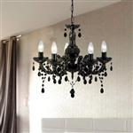 Marie Therese Black Finish 5 Arm Chandelier 1455-5BK