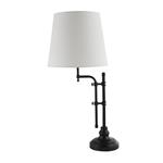 Munich Black and Linen Table Lamp 12082-1BK