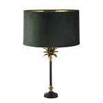 Palm Black And Antique Brass And Green Table Lamp 81211GR