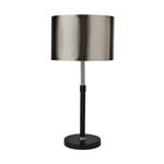 Rachel Satin Silver And Brushed Black Table Lamp 3877BK