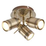Samson IP44 LED Antique Brass Bathroom Round Spot Ceiling Light 6603AB