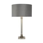 Scarborough Crystal And Satin Nickel Table lamp With Light Grey Shade 67521GY