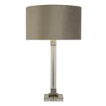 Scarborough Crystal And Satin Nickel Table lamp With Taupe Shade 67521TA