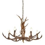 Stag Brown Resin 6 light Multi-Arm 6416-6BR