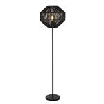 Wicker Black Floor Lamp Complete 11202-1BK