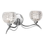 Blanche Chrome And Decorative Glass Double Arm Wall Light 8618CH