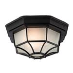 Traditional 6 Panel IP44 Rated Black Outdoor Flush Fitting F609BK