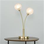 Avari Satin Brass And Frosted Glass Dual Light Table Lamp AVA4241