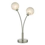 Avari Satin Nickel And Frosted Glass Dual Light Table Lamp AVA4246