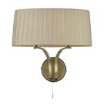 Cristin Double Wall Light Antique Brass With Taupe Shade CRI0929