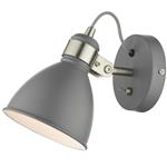 Frederick Satin Chrome and Dark Grey Switched Wall Light FRE0737