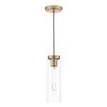 Jodelle Bronze And Clear Ribbed Glass Single Pendant JOD0163