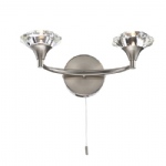 Luther Two Arm Wall Light Satin Chrome Finish LUT0946