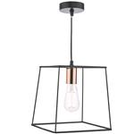 Tower Black and Copper Single Pendant TOW0122