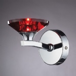 Polished Chrome Single Wall Light With Red Glass 100507-RED