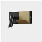 Elamp Mini Black & Matt Gold LED USB & Reading Wall Light 05-8329-05-DN
