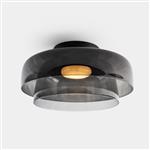Levels 2 LED 420mm Fume Smoked Double Glass Dimmable Ceiling 15-A135-05-12 Fitting