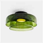 Levels 2 LED 420mm Green Double Glass Dimmable Ceiling Fitting 15-A135-05-08
