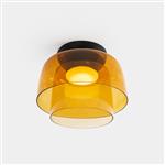 Levels 2 LED Small Double Amber Glass Dimmable Semi Flush Fitting 15-A134-05-15