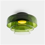 Levels 3 Smart LED 420mm Green Double Glass Semi-Flush Fitting 15-A148-05-08