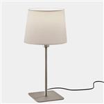 Metrica Satin Nickel Square Table Lamp & Shade 10-8350-81-82+Pan-157-14