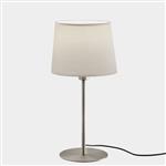 Metrica Satin Nickel Table Lamp & White Shade 10-4759-81-82+Pan-157-14