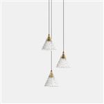 Veneto LED Triple Gold And Polished Brass Ceiling Pendant Fitting 15-7590-DL-DO