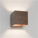 Cremona Cube Walnut Wood Wall Light 1067001