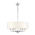 Nixon Nickel 6 Light Ceiling Pendant with White Shade 60179