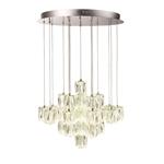 Bao LED Chrome Plate/Clear Crystal Glass Tiered Pendant Fitting 76489