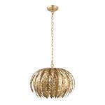 Delphine 3 Lamp Leaf Ceiling Pendant Gold 76360