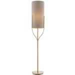 Fraser Satin Brass Floor Lamp with Natural Shade 95466