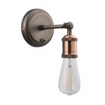 Hal Pewter & Copper Single Lamp Switched Wall Light 76338