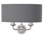 Highclere 2 Light Charcoal Shade Nickel Wall Fitting 94406