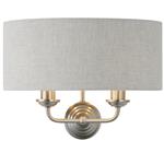 Highclere 2 Light Natural Shade Chrome Wall Fitting 94403