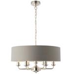 Highclere 6 Light Nickel Pendant with Charcoal Shade 94373