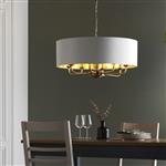 Highclere 8 Pendant Light Antique Brass with Vintage White Shade 98938