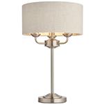 Highclere Brushed Chrome Table Lamp with Natural Shade 94369