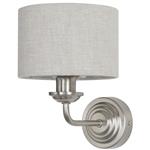 Highclere Brushed Chrome Wall Light with Natural Shade 94407