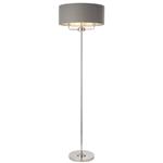 Highclere Nickel Floor Lamp with Charcoal Shade 94378