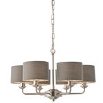 Highclere Nickel with Charcoal Shade 6 Arm Light 94381