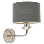 Highclere Single Nickel Wall Light with Charcoal Shade 94408