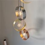 Hoop Brass Nickel and Copper Plate Five Light Cluster Pendant 81923