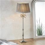 Leaf Tall And Freya Polished Nickel Table Lamp In Charcoal 91157
