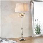 Leaf Tall And Freya Polished Nickel Table Lamp In Dusky Pink 91159