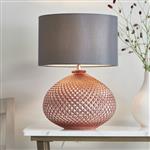 Livia Textured Copper Glass Table Lamp 77097