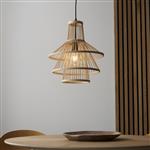 Minato Natural Bamboo and Black Ceiling Pendant 101676