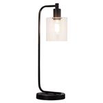 Toledo Matt Black Clear Glass Table Lamp 95457