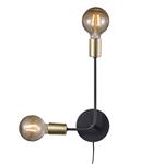Josefine Plug-in Black And Brass Double Wall Light 48941003